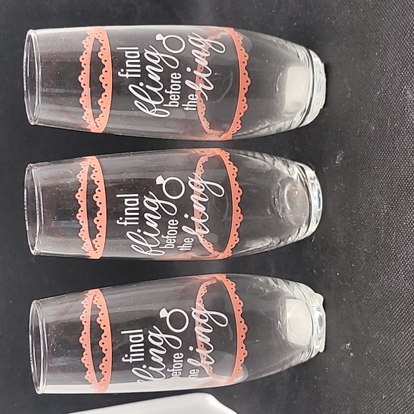 Humorous Set of 3 Flutes Final Fling Before the Ring Bachlorette Party box C2 - Picture 2 of 2